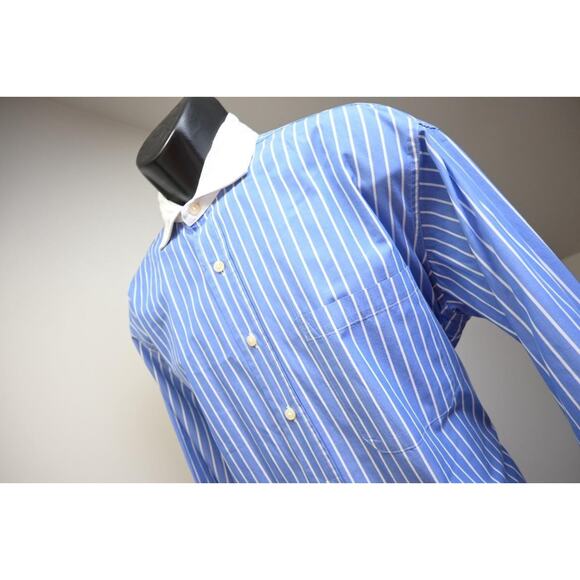 Bills Khakis Button Up Dress Shirt Striped Made In USA Long Sleeve Mens Sz Large - Picture 2 of 8